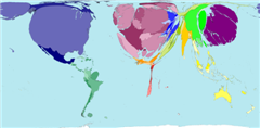 World map showing relative GDP’s