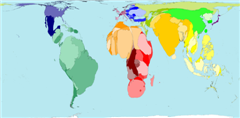 World map showing relative homicide rates